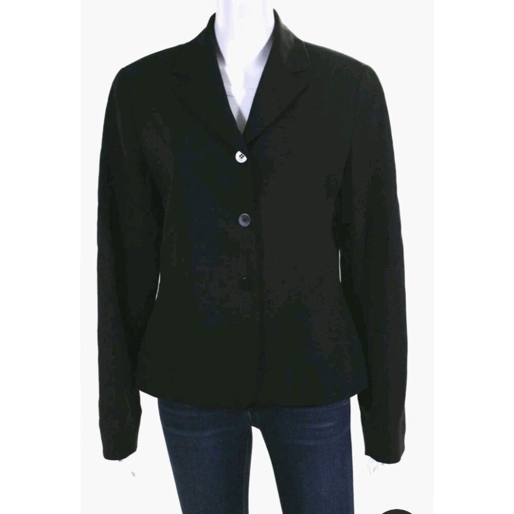 Lafayette 148 Wool Blend Black  Blazer 3 Button Closure Size 10 Lined